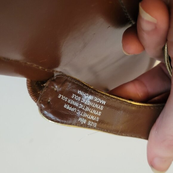 Vintage-Inspired Embellished Brown Sandals With Turquoise & Yellow Accents Size - Picture 6 of 6